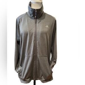 Adidas Grey Full Zip Athletic Jacket High Neck | Women’s - Size Medium